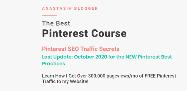 Read more about the article Anastasia Blogger – Pinterest SEO Traffic Secrets 2020