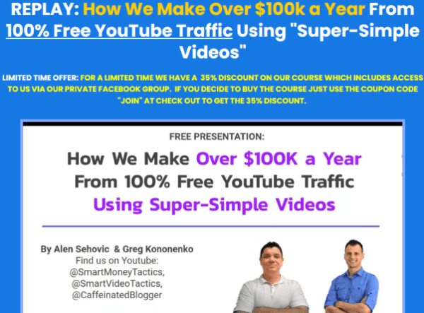 Read more about the article Greg Kononenko – Jet Video Academy ( How We Make Over $100k a Year From 100% Free YouTube Traffic Using “Super-Simple Videos”)