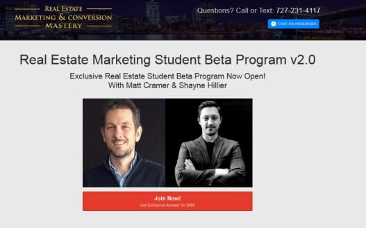 You are currently viewing Matt Cramer & Shayne Hillier – Real Estate Marketing Student Beta Program v2.0