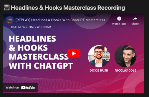 Read more about the article Ship30For30 – Headlines & Hooks Masterclass with ChatGPT Download