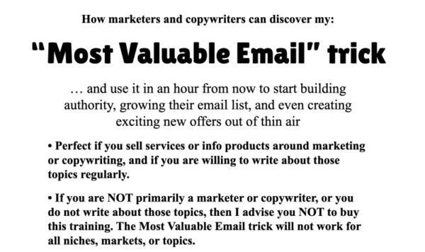 Read more about the article John Bejakovic – Most Valuable Email Download
