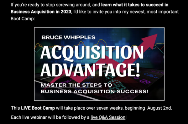 Read more about the article Bruce Whipple – Acquisition Advantage Download