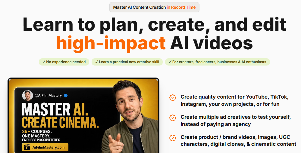 You are currently viewing AI FILM MASTERY & AI CONTENT CREATION + Prompt Packs (UpSell) Download